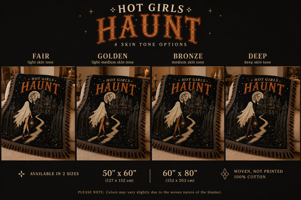 Hot Girls Haunt Woven Throw Blanket – Bronze