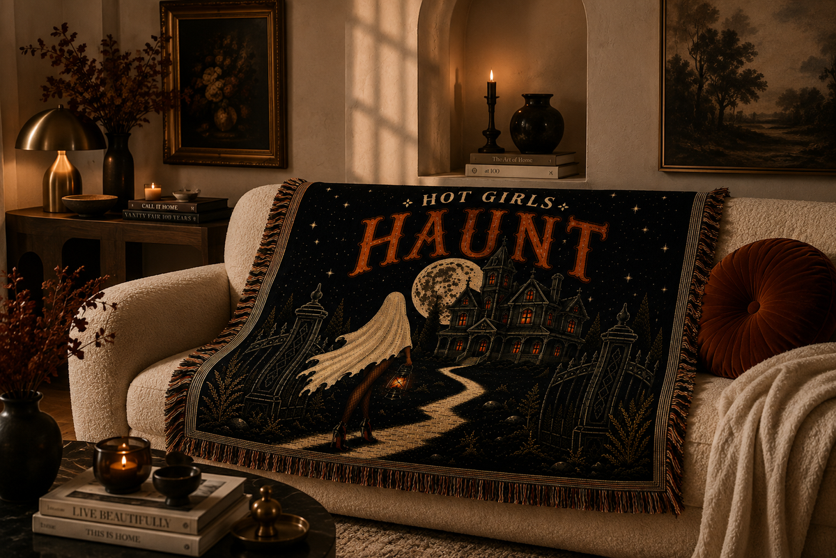 Hot Girls Haunt Woven Throw Blanket – Deep