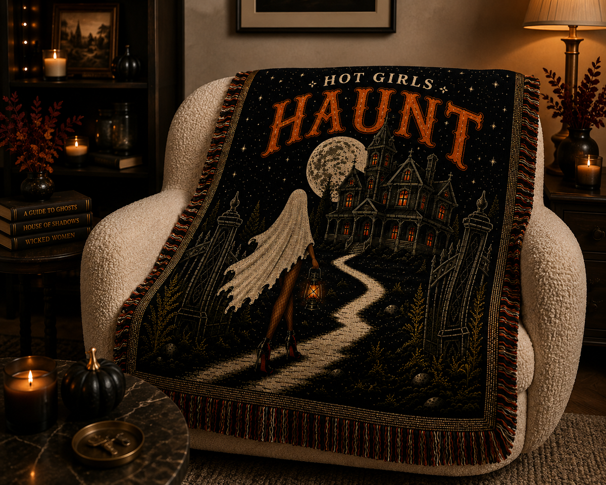 Hot Girls Haunt Woven Throw Blanket – Deep