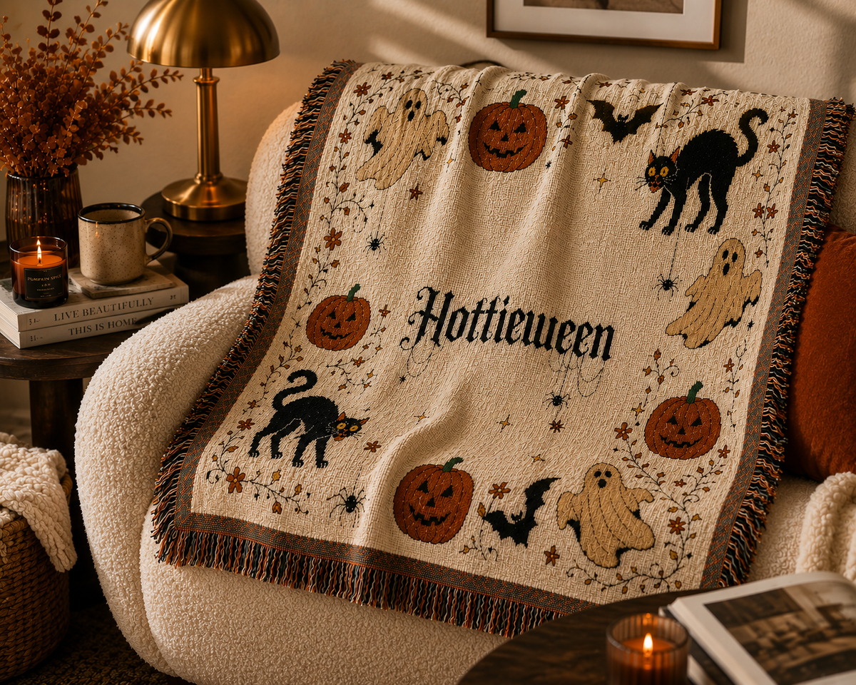 Hottieween Woven Throw Blanket