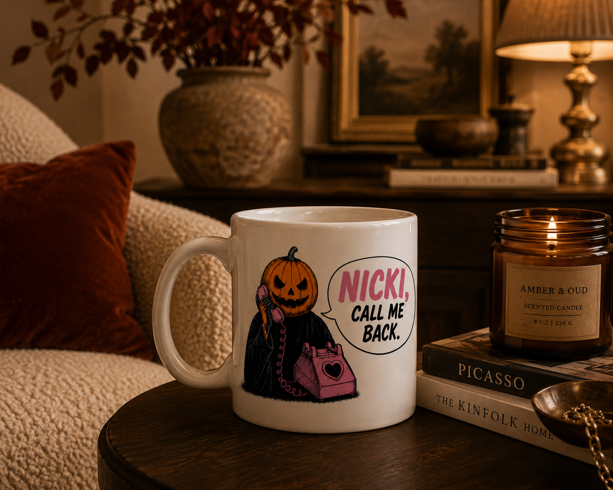 Personalized Masked Caller Call Me Back Mug