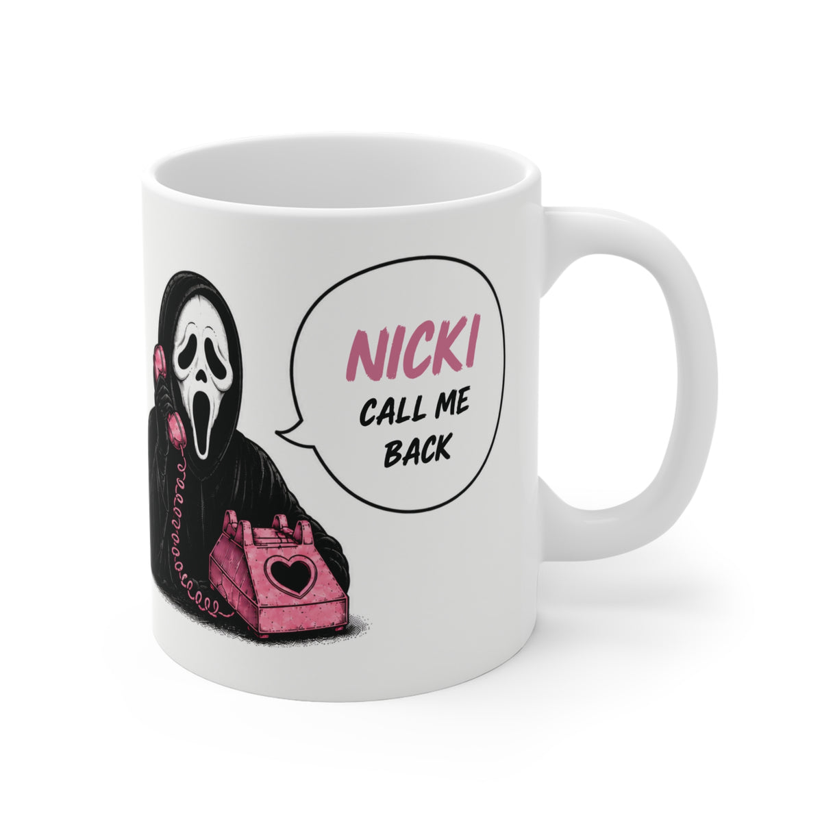 Personalized Masked Caller Call Me Back Mug