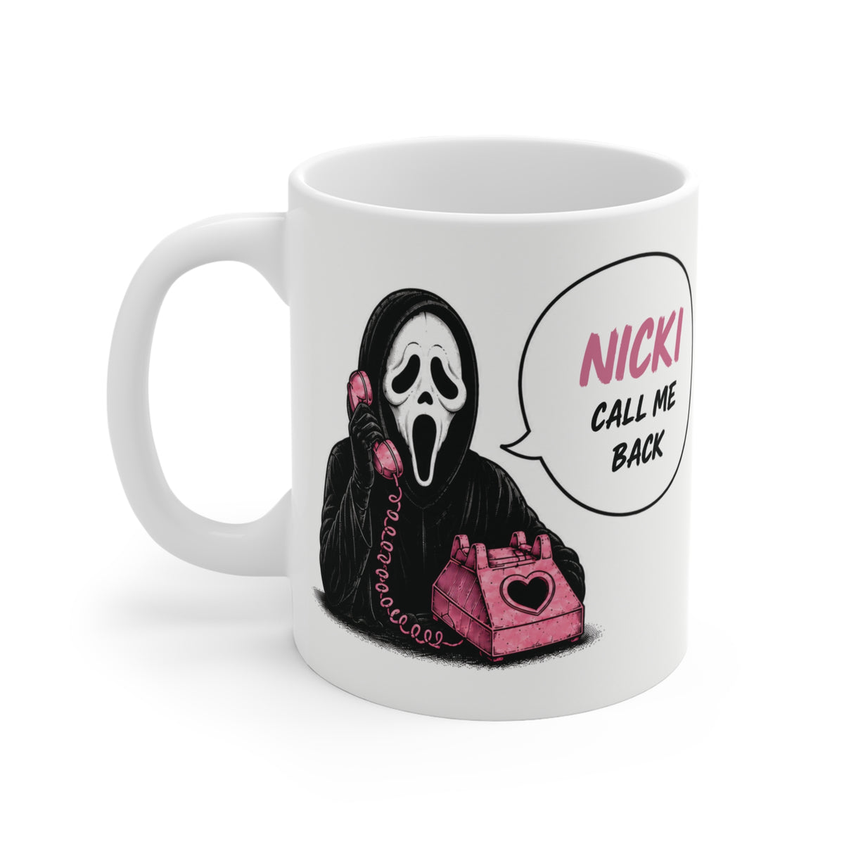 Personalized Masked Caller Call Me Back Mug